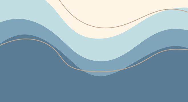 Abstract blue wavy layers create a serene and calming artistic background