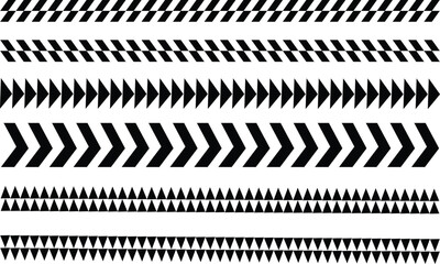  Simple scalloped border. stripe, tape collection isolated on white background.