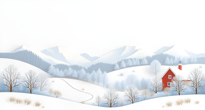 christmas winter landscape, winter cartoon background, snowy landscape cartoon, holiday scene, christmas background, snow village cartoon, winter wonderland, festive landscape, santa theme background,