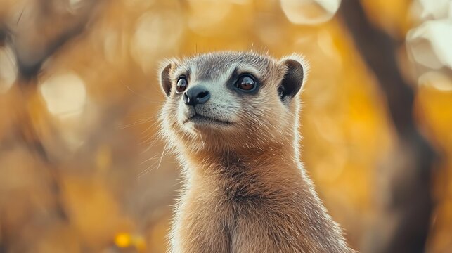 Hyrax on a minimalistic background lifelike textures soft fur centered composition with warm natural light clear focus on gentle eyes subtle colors intimate and realistic