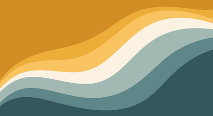 Fototapeta premium Artistic wavy layers create a soothing abstract background with modern colors