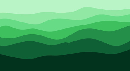 Obraz premium Emerald green waves create a soothing, tranquil, and layered abstract landscape