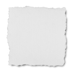 piece of blank white paper texture background torn and ripped with shadow on transparent background. document frame design