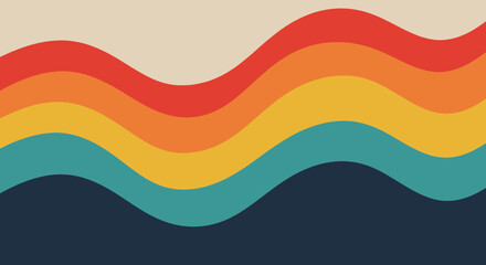 Retro groovy background featuring colorful waves and smooth vintage aesthetic