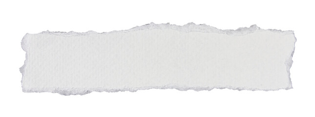piece of blank white paper texture background torn and ripped on transparent background. document frame design