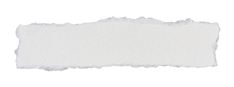piece of blank white paper texture background torn and ripped on transparent background. document frame design