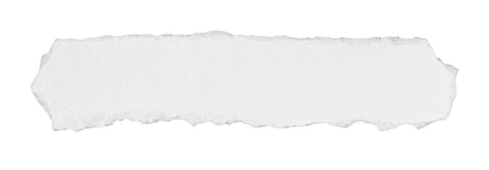 piece of blank white paper texture background torn and ripped on transparent background. document frame design
