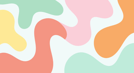 Aesthetic backdrop features pastel colors with flowing organic shapes