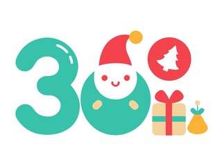 Photo of festive christmas design elements isolated on white background