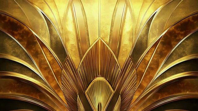 Golden art deco ceiling representing luxury and glamour