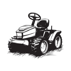 Vector illustration of a lawn mower with a detailed and modern design, suitable for use in gardening, lawn care, agricultural tools and outdoor activities themes.