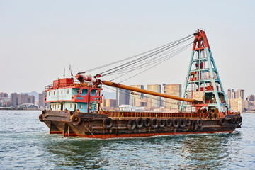 cargo ship in hong kong