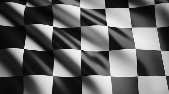 Checkered flag waving in the wind, motorsport and competition symbol