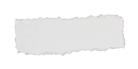 piece of blank white paper texture background torn and ripped on transparent background. document frame design