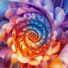 infinite spiral of floating petals
