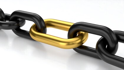 Black chain with golden link