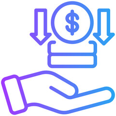 Low income icon for gross domestic product (GDP), business, website, application, printing, document, poster design, etc