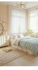 Light filled bedroom interior design