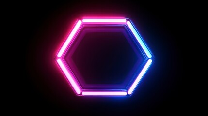 Neon hexagon design template