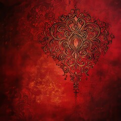 Hennainspired motifs in rich deep reds over a soft textured base ornamental and isolated