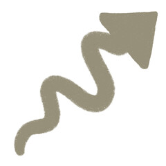 nude brown arrow in curve lines graphic illustration doodle