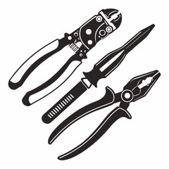 Black wire cutting and gripping tools pliers wire cutters