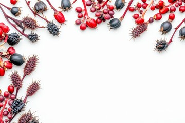 highly toxic lectin producing plants including castor bean rosary pea isolated on white transparent background educational botanical arrangement