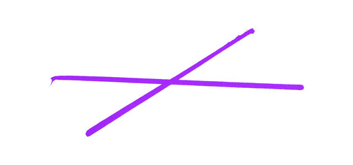 Purple ink pen line, underline, isolated on transparent background. Simple ink pen scribble effect, perfect for business and school presentation design.