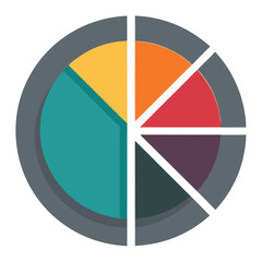 Fototapeta premium Vector Pie Chart Data Visualization Colorful Segments Graphic