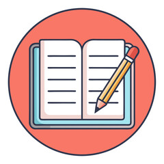 Notebook and Pencil Vector Illustration Graphic Design