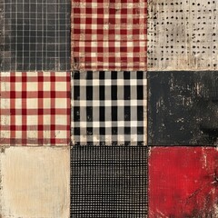 Grunge and fabric abstract background with worn textured fabric patterns and subtle grunge overlays square tactile and isolated