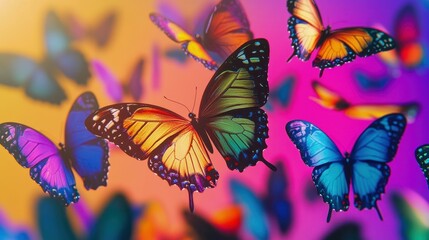 holographic butterfly swarm over dynamic gradient