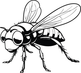 Green Fly Coloring Page for Kids