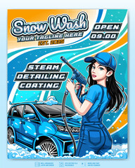 Snow wash post design for car wash business