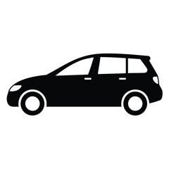 Black silhouette of a modern station wagon automobile