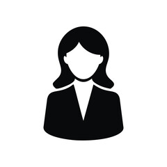 Black silhouette of a woman wearing a suit white person