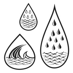 Water drops and waves graphic rain liquid