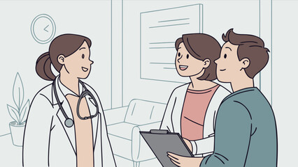 Doctor consultation with patients vector illustration for medical healthcare services concept 100