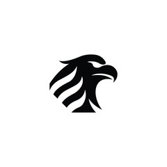 Abstract Black Eagle Head Logo Design