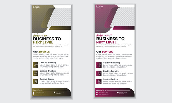corporate business roll up banner , dl flyer template layout design for print