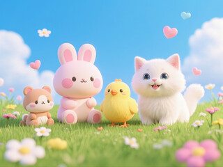 Obraz premium Cute animal and friends 6189