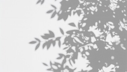 Minimalist Leaf Shadow Overlay on Textured Wall, Subtle Botanical Design Element