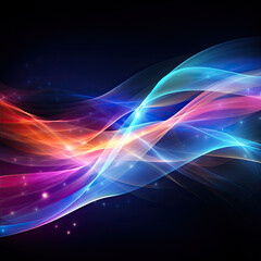 Abstract glowing light trace vector