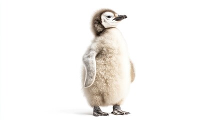 Fluffy baby penguin against white background (1)