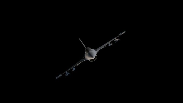 Animation Lockheed Martin F16 Fighting Falcon fighter jet in action, suitable for aviation, military, defense themed design projects, and publications. Ideal for. 3D Rendering
