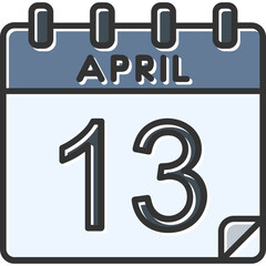 13 April Flat Icon