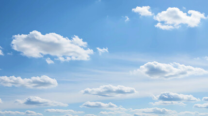 Serene Sky White Clouds Floating Gently on a Clear Day