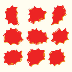 red and yellow promo sticker elements