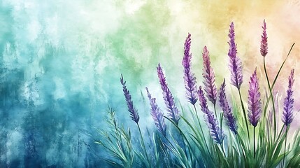 Lavender watercolor painting background