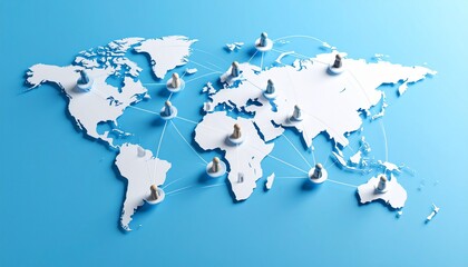 Business connection map with people icons naturally connected by lines